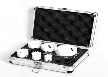 O mandril 9PC cortou profundamente 1-3/4” 44mm que o furo considerou o metal, furo do grande diâmetro viu o grupo